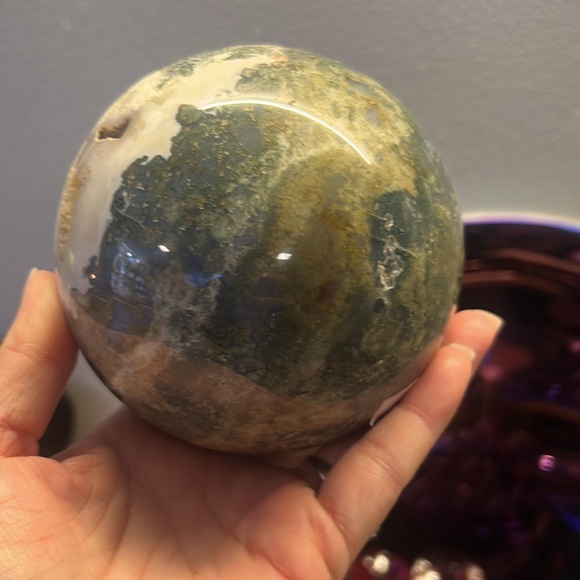 Moss agate sphere - Picture 5 of 8